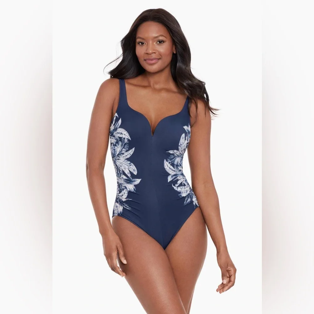 Miraclesuit Tropica Toile Temptress One Piece Swimsuit, Size 10, $190